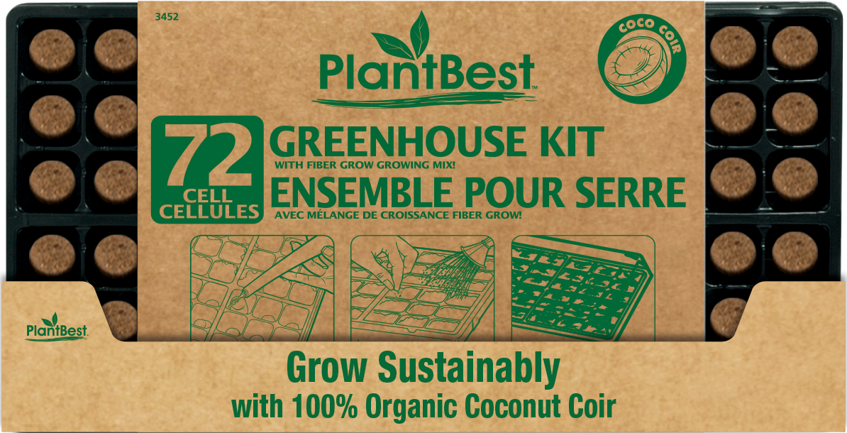 Premium 72 Cell Greenhouse Kit with Coconut Coir Growing Mix