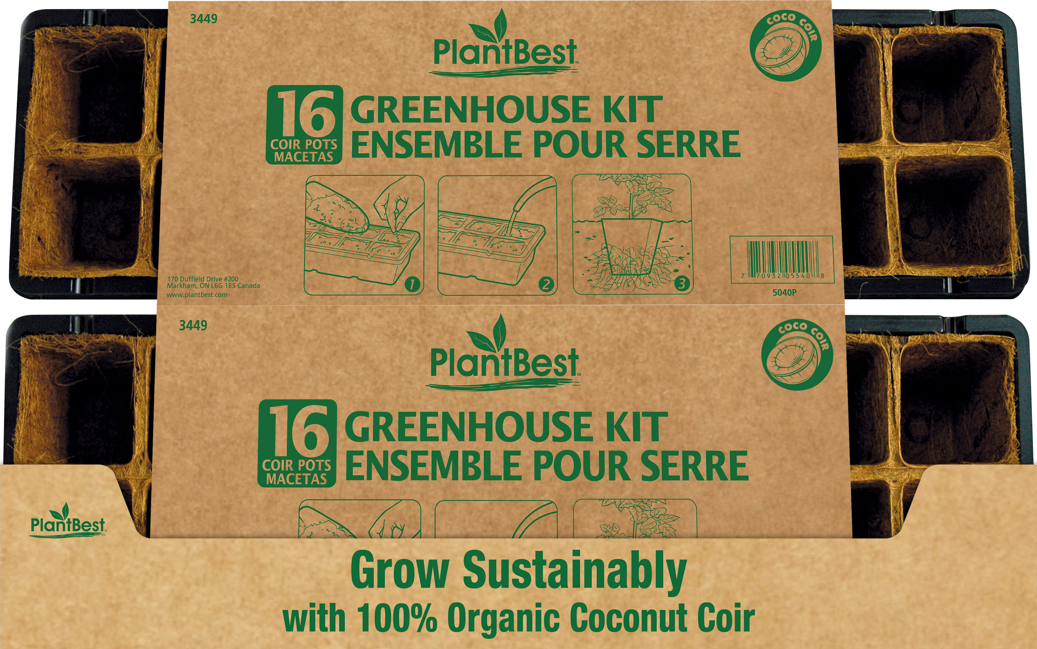 16 Pot Coconut Coir Pot Greenhouse Kit