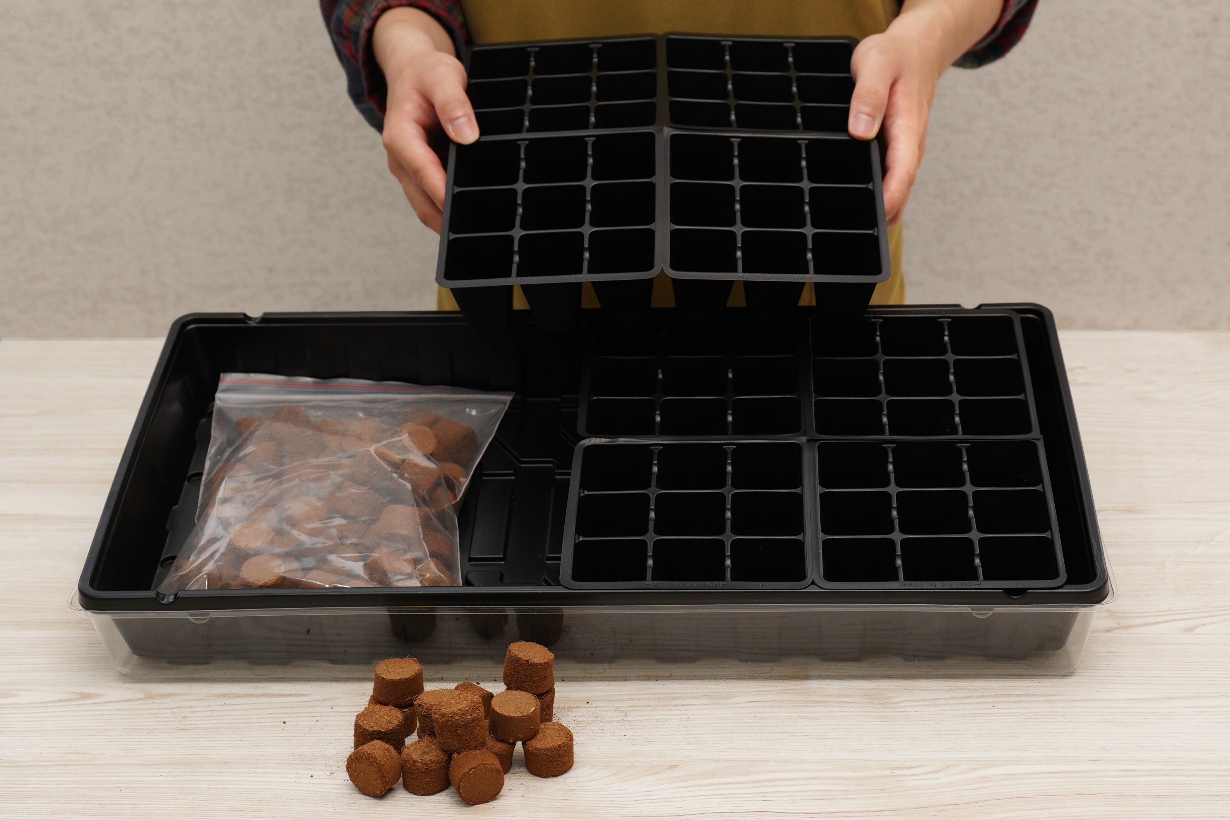 Premium 72 Cell Greenhouse Kit with Coconut Coir Growing Mix