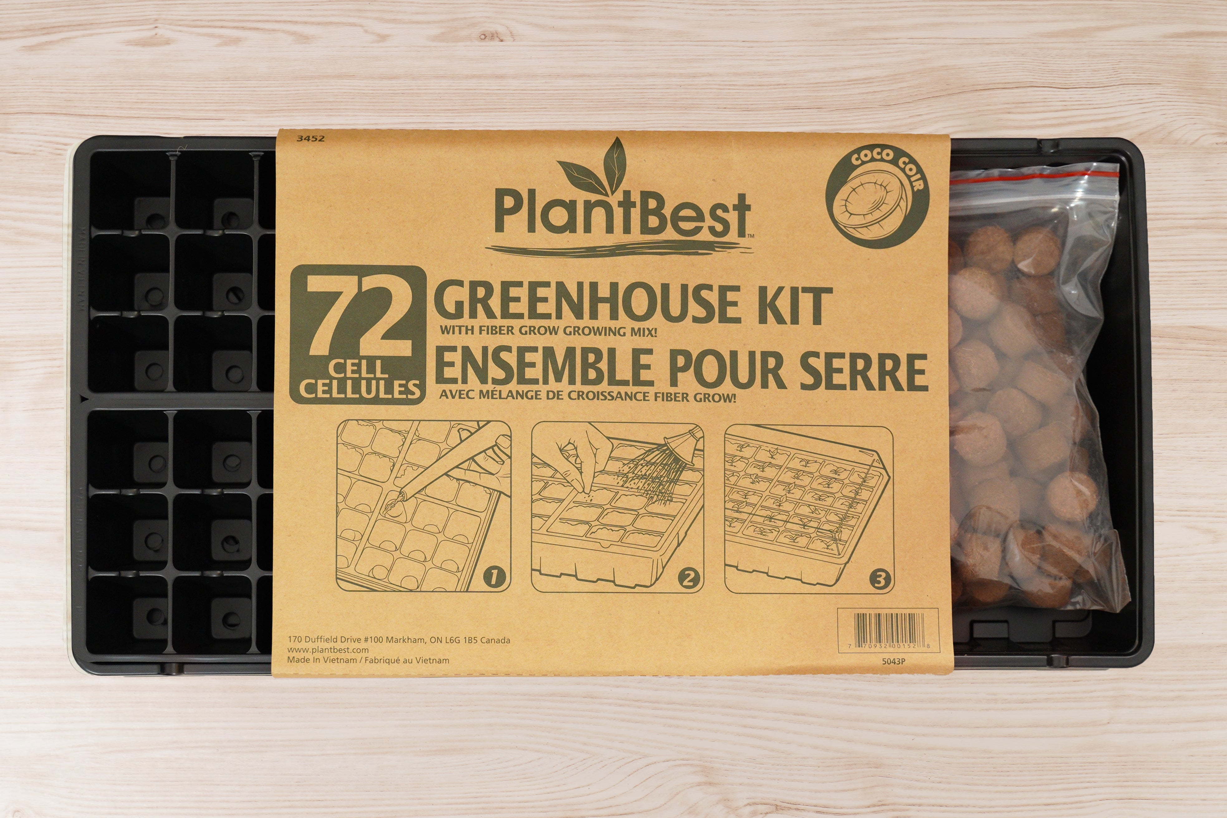 Premium 72 Cell Greenhouse Kit with Coconut Coir Growing Mix