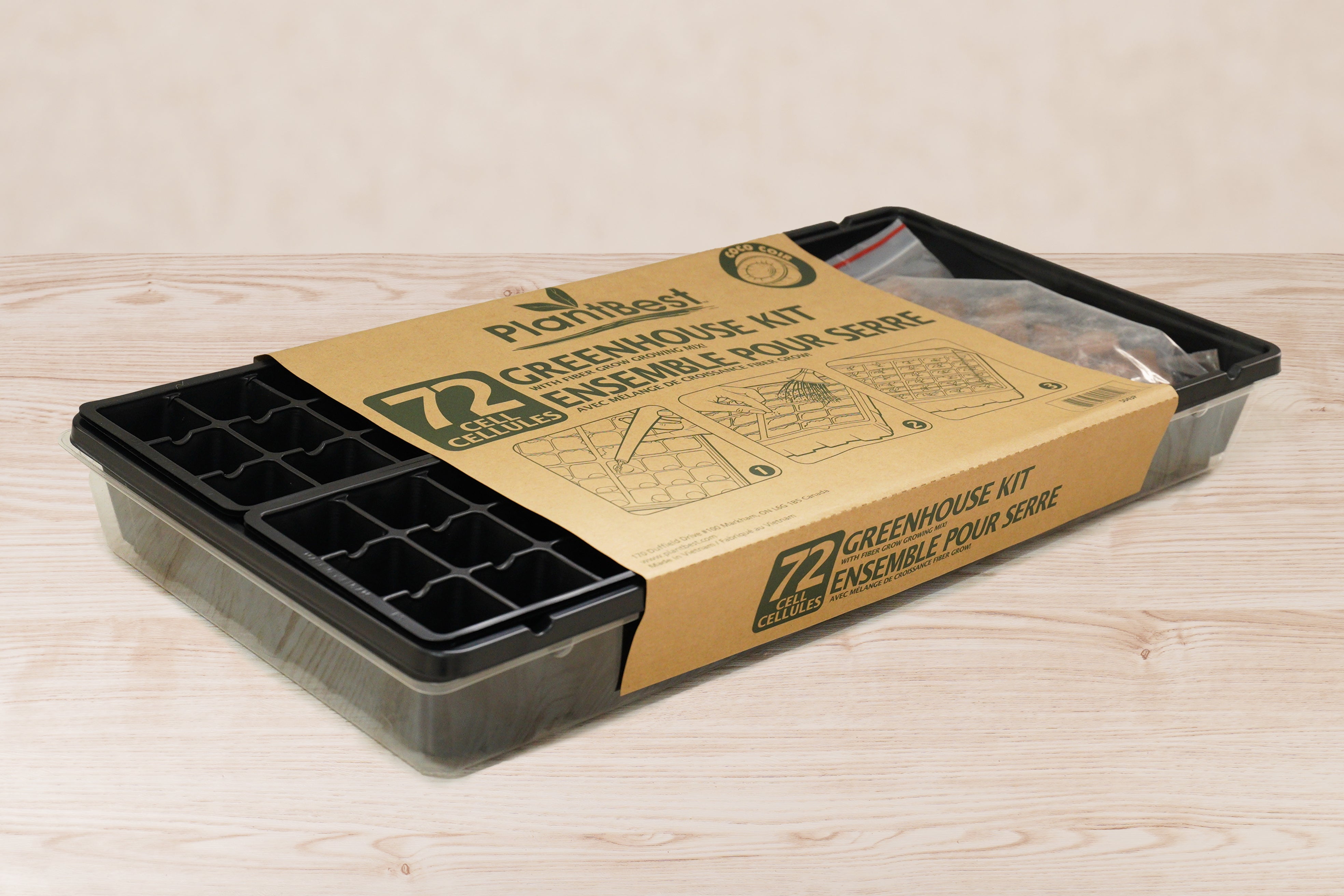 Premium 72 Cell Greenhouse Kit with Coconut Coir Growing Mix