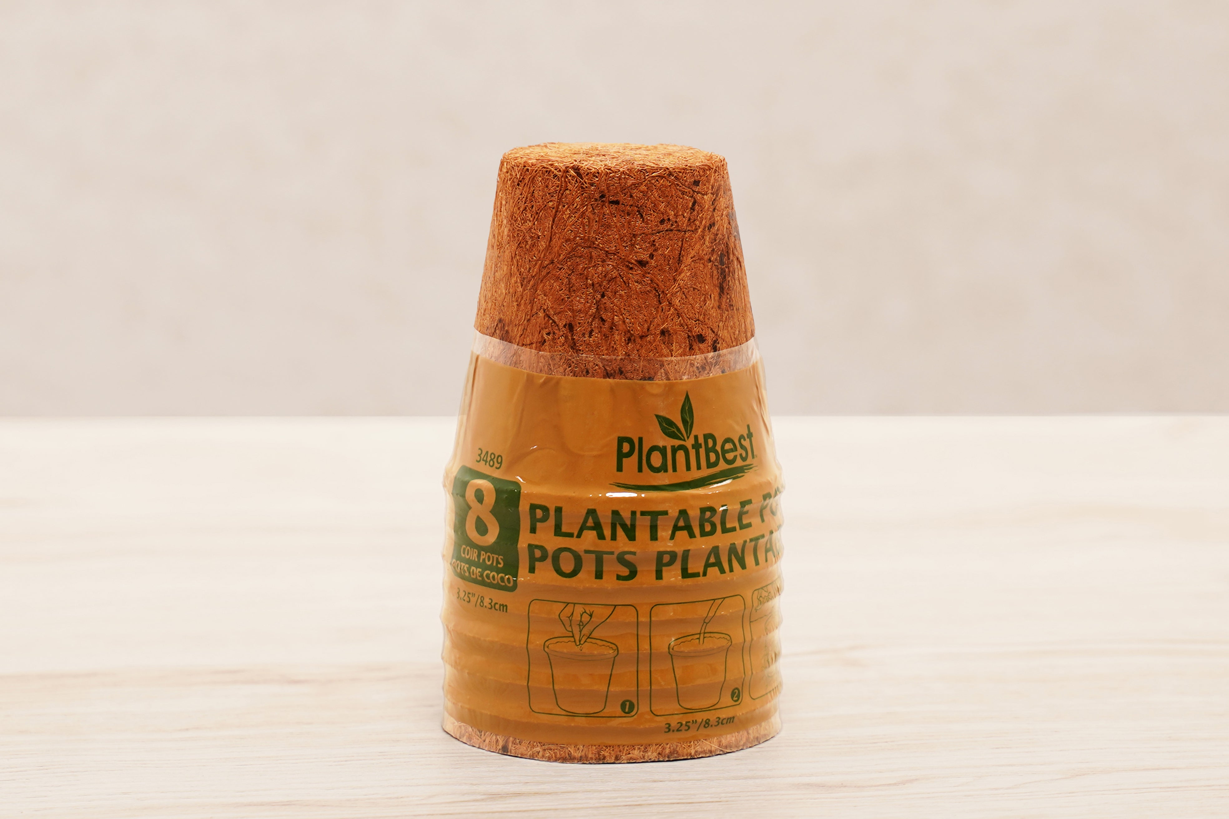 3.25" Round Coconut Coir Pot – 8 Pack