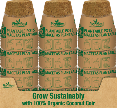 4.5" Round Coconut Coir Pot – 6 Pack
